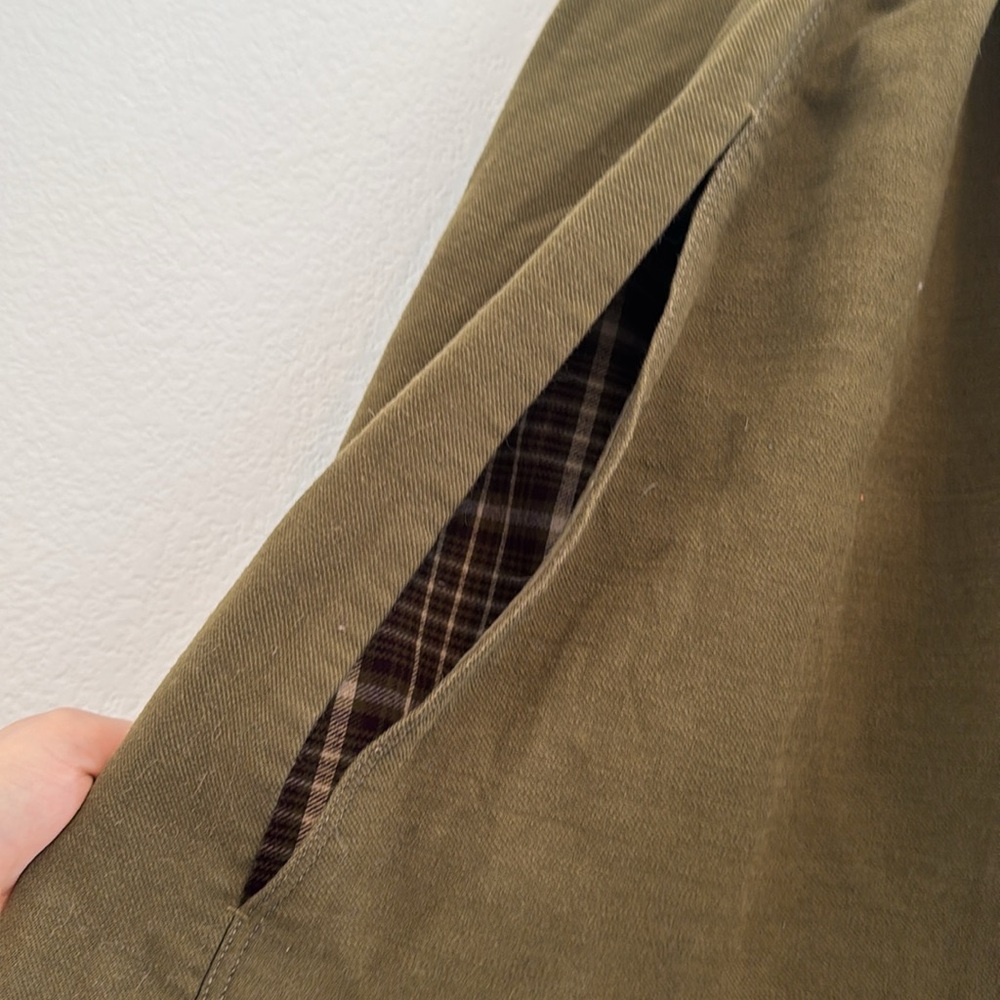Adam Lippes Olive Green Cape with Black Tie - Picture 5 of 7